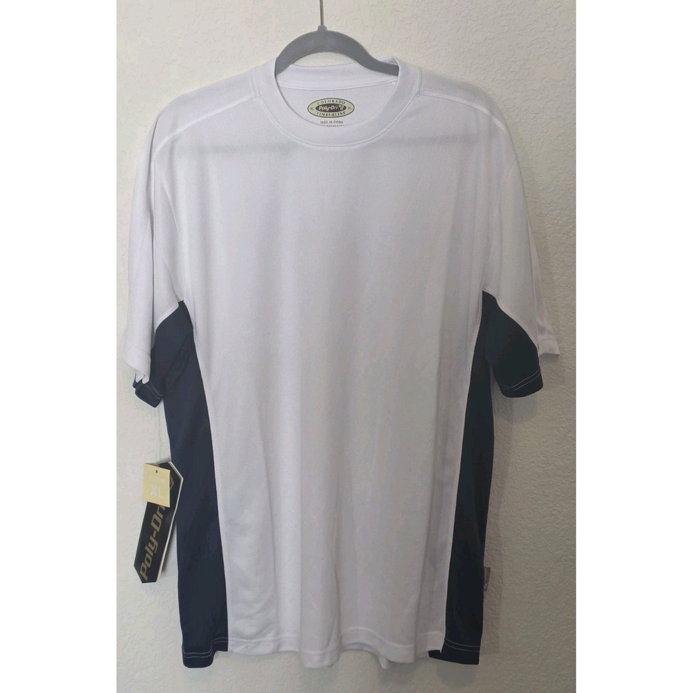 Colorado Timeberline Mens Poly Dry Fit Short Sleeve Sport Size XL Blue/White NWT